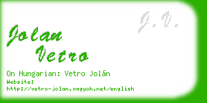 jolan vetro business card